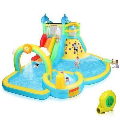 Kids Backyard inflatable Water Slide Bounce House with Pool