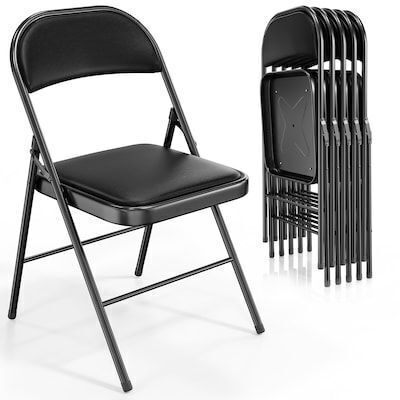 VINGLI 6 Pack Metal Folding Chair with Padded Seats