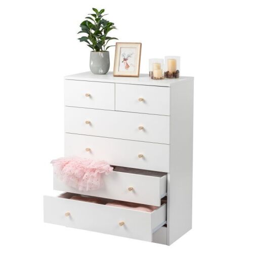 6 Drawer White Dresser
