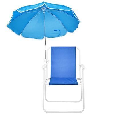 VINGLI 14-in Portable Beach Chair with Umbrella for Age 3-14