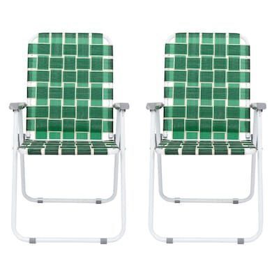 Webbed Lawn Chairs, 2 Pack