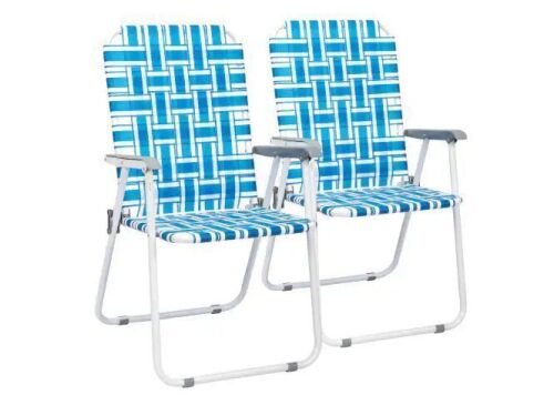Webbed Lawn Chairs, 2 Pack