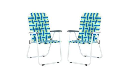 Webbed Lawn Chairs, 2 Pack