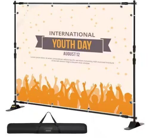 96 in. H x 96 in. D Adjustable Backdrop Banner Stand