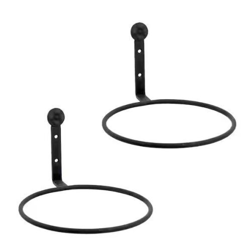 Lot of (3) ACHLA DESIGNS Set of 2 Wall Mounted Flower Pot Holder Ring Metal Brackets, 8 in. Diameter