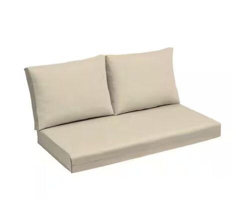 ARDEN Outdoor Loveseat Cushion Set, 48 x 24, Tan Leala
