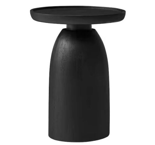 Modway Holloway Solid Mango Wood Side End Table in Black