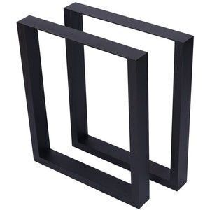 Set of 2 Heavy Duty Steel Table Legs, 28x35 Inch, Black