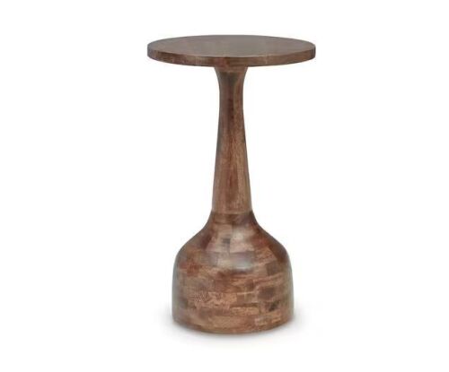 Signature DESIGN BY ASHLEY Joville 14 in. Brown Round Wood End Table with Pedestal Base
