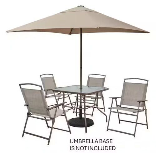 StyleWell Amberview 6-Piece Sling Folding Outdoor Dining Set with Umbrella