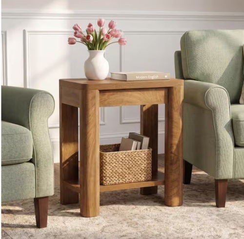 Byblight Kerlin 23.62 in. W x 11.81 in. D x 25.59 in. H Brown Rectangle Wood End Table