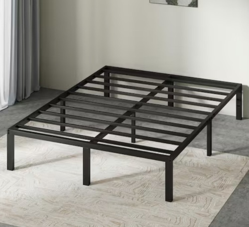 Zinus Classic 14 in. Black Metal Queen Platform Bed Frame