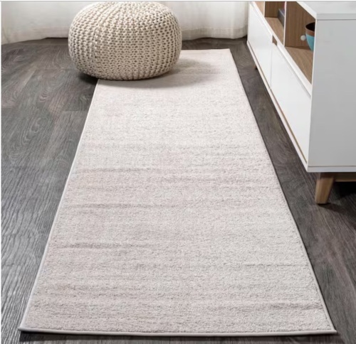 Jonathan Y Haze Solid Low-Pile Ivory 2 ft. x 12 ft. Runner Rug