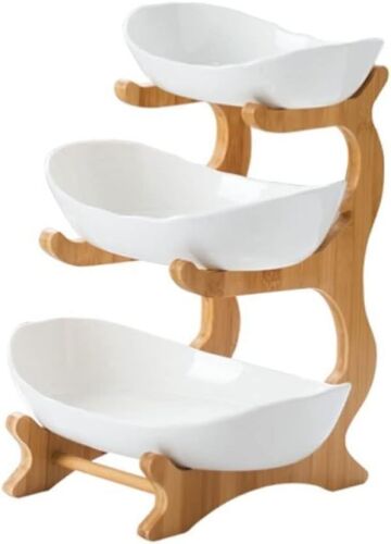 3 Tier Wood Fruit Plate Stand