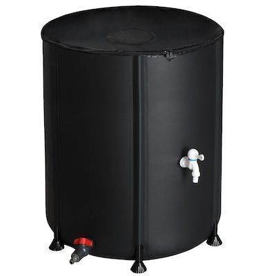 VINGLI 50 Gallon Collapsible Rain Barrel with Filter Spigot Overflow Kit