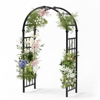 VINGLI 94H x 60W Heavy Duty PVC Garden Arbor