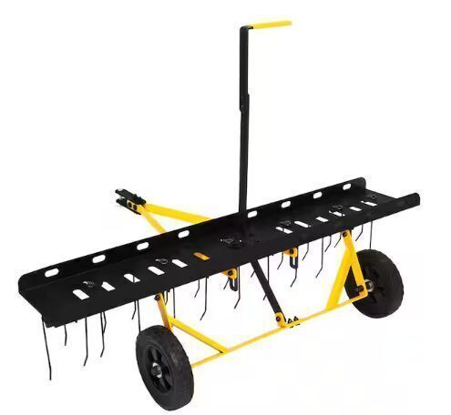 48 in. Tow Behind Dethatcher Pull Behind Lawn Dethatcher with 24 Spring Tines Grass Dethatcher Tractor Rake Thatch
