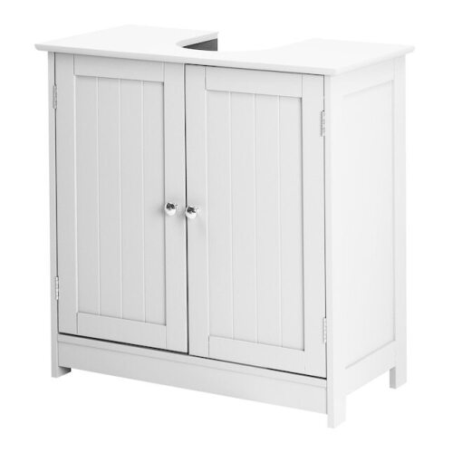 Modern Bathroom Pedestal Under Floor Sink Storage Organizer Cabinet with 2 Doors Traditional Bathroom Cabinet