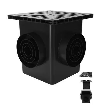 12-Inch Catch Basin Drainage Kit with Debris Basket Strainer for Garden, Yard, Lawns, Outdoor (1-Pack)