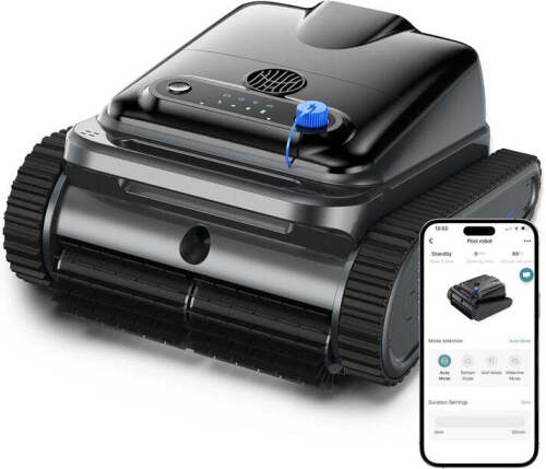 Y50S Robotic Pool Cleaner, Upgraded Motor, Powerful Wall-Climbing with Scrubber Brushes, Smart Path Navigation, Cordless Pool Vacuum for Inground Pools up to 2000 Sq.ft (Night)