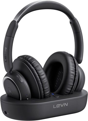 LEVN Wireless Headphones for TV Watching, TV Headphones Wireless for Seniors with Transmitter Charging Base, Hearing-impaired, No Audio Delay Bluetooth 5.2, Plug and Play, Gifts for Elderly