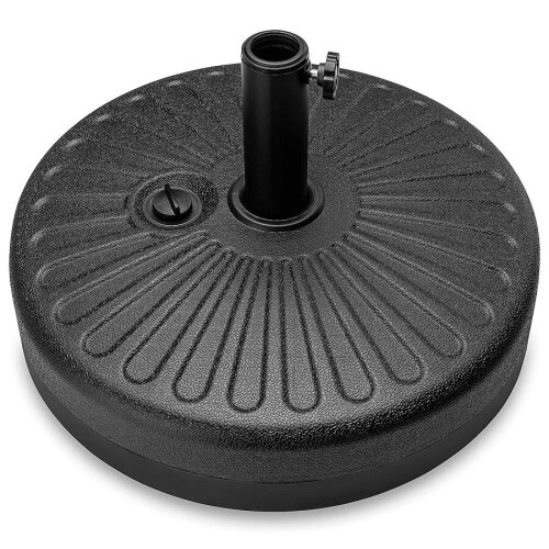 Fillable Plastic Patio Umbrella Base Stand Pole Holder w/ Adjustment Knob Sunburst Pattern