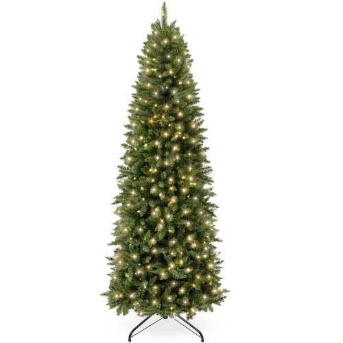 Artificial Pencil Christmas Tree with Viral Twinkling Lights, PreLit Spruce