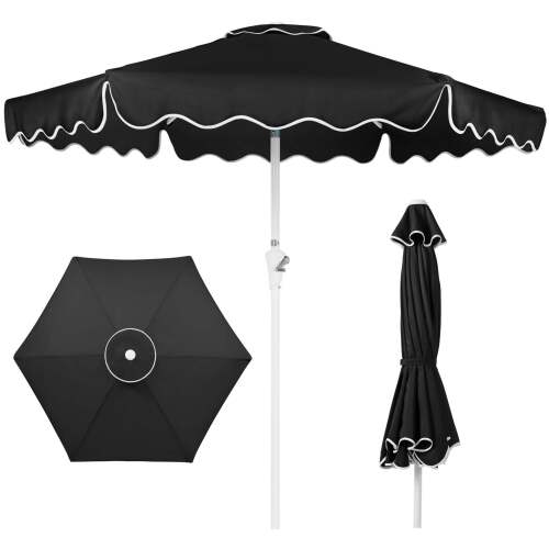 7.5ft Patio Market Umbrella,Wavy Trim, UV-Fade-Resistant, Crank & Tilt