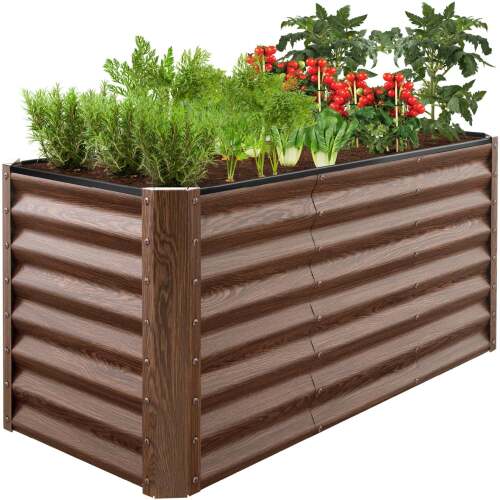 Outdoor Raised Metal Garden Bed for Vegetables, Flowers, Herbs - 4x2x2ft