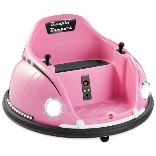 6V Kids Ride On Bumper Car Toy w/ Remote Control, Harness, Lights, 360 Degree Spin