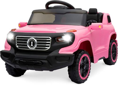 Kids 6V Ride On Truck w/Parent Remote Control, 3 Speeds, LED Lights