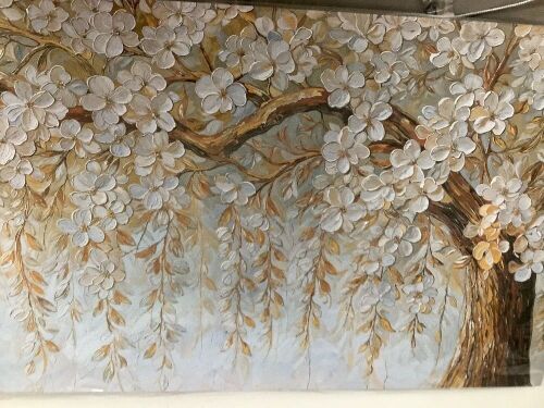 Suconvng Canvas Art Wall Decor Print Paintings Flower White Tree Wall Art Prints Decor Ready To Hang Picture For Bedroom Bathroom And Office Kitchen Home Artwork 20"×40"