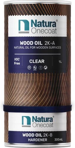 Wood Stain Oil - 700 ft² - 1.3 L, Clear – Wood Finish for Interior Furniture & Floor - Linseed Wood Oil - Fast-Drying - Environmentally Friendly-Extra Durable Hard Wax Oil-VOC-Free