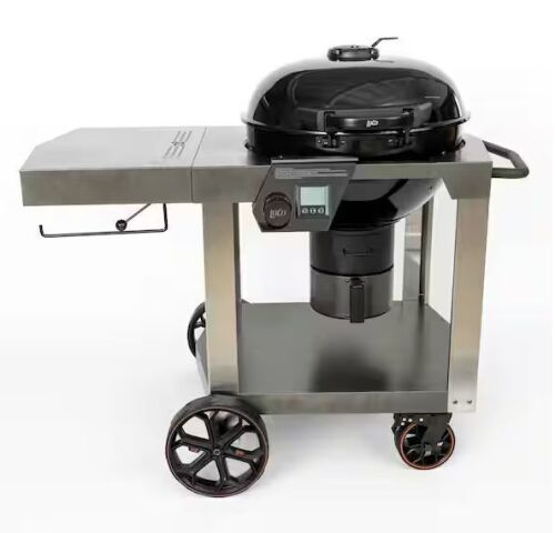 LOCO 22.5 in. SmartTemp Kettle Charcoal Grill in Black with Cart