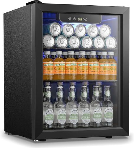 1.7cu ft Mini Fridge with Glass Door