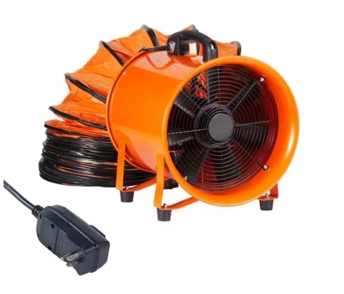 Vevor Portable Ventilator 16 in. 2 Speeds Blower Fan in. Orange 1350-Watt Industrial Blower 5175CFM with 16.4 ft. Duct Hose