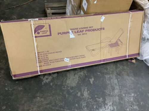 PURPLE LEAF Patio Chaise Lounge Chair with Table
