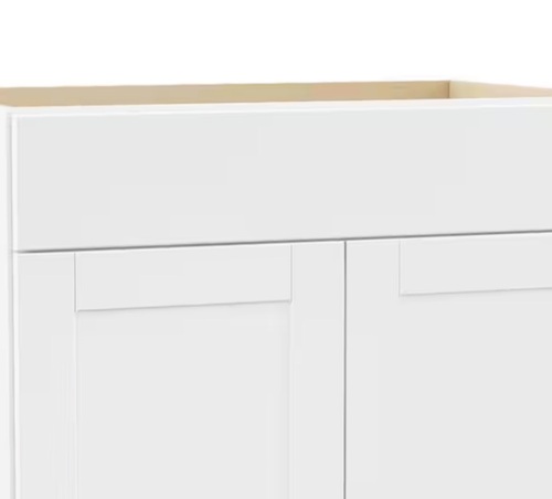 Hampton Bay Shaker 36 in. W x 24 in. D x 34.5 in. H Assembled Base Kitchen Cabinet in Satin White