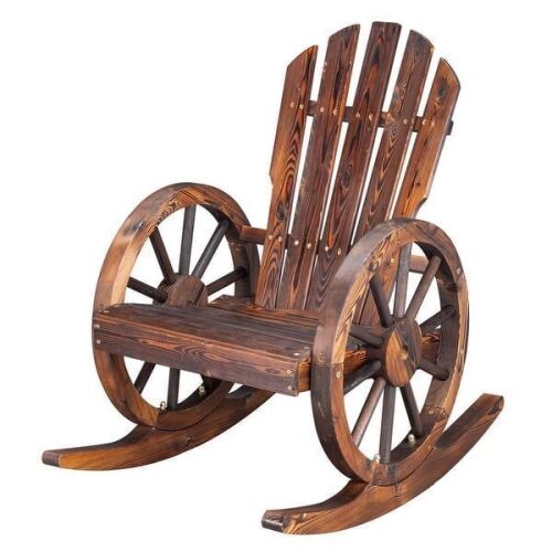 Outdoor Carbonized Wood Rocking Chair