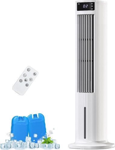 Evaporative Air Cooler, Oscillating Airflow, 24H Timer & Remote, Low Water Alarm, 5L Top-Fill Removable Tank