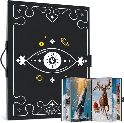 Puzzle Storage Folder for 1000-Piece Jigsaws, 26 Pockets, Dustproof & Protective with HD Film