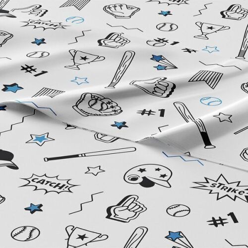 CGK Linens Kids Twin Sheets, Baseball