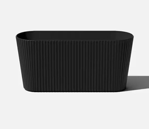 Veradek Demi Medium Black Plastic Rectangular Planter with Drainage Holes (30.25 in. L x 10.25 in. W x 14.25 in. H)