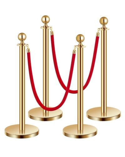 VEVOR Stanchions and Velvet Ropes, Hollow Base with Stainless Steel Post