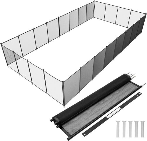 VINGLI 4Ft x 24Ft Black Pool Fence