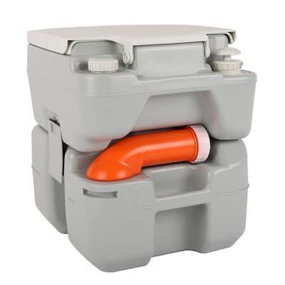 VINGLI Portable 5.3 Gallon Camping Toilet with Carrying Bag and Large Capacity Tank Gray