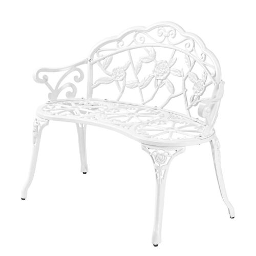 38.5" Outdoor Bench Cast Aluminium White