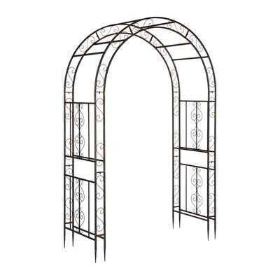 VINGLI 7FT Double Layer Steel Garden Arbor, Bronze