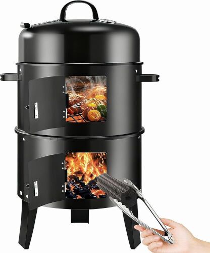 Vertical 19Inch Round Charcoal Smoker Grill