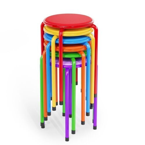 18" Padded Stacking Stools, 6 Pack